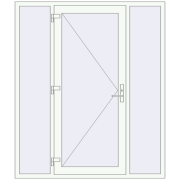 Entrance doors 1700x2000 mm DOOR KORSA OPTIMUM REHAU BRILLANT RAL 9016 Traffic white two-sided Entrance doors 1700x2000 mm DOOR KORSA OPTIMUM REHAU BRILLANT RAL 9016 Traffic white two-sided