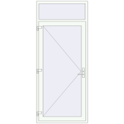 DOOR KORSA ENERGY-SAVING REHAU SYNEGO 1050x2500 mm RAL 9016 Traffic white two-sided