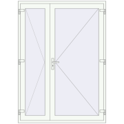DOOR KORSA OPTIMUM REHAU BRILLANT 1570x2170 mm RAL 9016 Traffic white two-sided