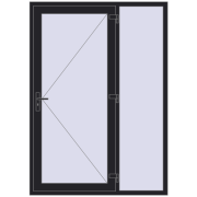 Entrance doors 1500x2100 mm DOOR KORSA OPTIMUM REHAU BRILLANT BLACK_ULTI-MATT two-sided