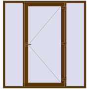 DOOR KORSA ENERGY-SAVING REHAU SYNEGO 2000x2100 mm WALNUT two-sided