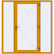 DOOR KORSA ALU STANDARD 72 2000x2100 mm RAL 1006 Maize yellow two-sided