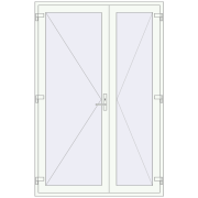 Entrance doors 1560x2360 mm DOOR KORSA ALU STANDARD 72 RAL 9016 Traffic white two-sided