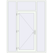 Drzwi zewnętrzne 1800x2400 mm DOOR KORSA OPTIMUM REHAU BRILLANT RAL 9016 Traffic white dwustronny Drzwi zewnętrzne 1800x2400 mm DOOR KORSA OPTIMUM REHAU BRILLANT RAL 9016 Traffic white dwustronny