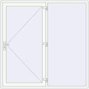 Drzwi zewnętrzne 2100x2100 mm DOOR ALU STANDARD 72 RAL 9016 Traffic white dwustronny