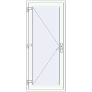 Drzwi zewnętrzne 800x1900 mm DOOR OPTIMUM REHAU BRILLANT RAL 9016 Traffic white dwustronny
