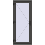 DOOR KORSA OPTIMUM REHAU BRILLANT 900x2100 mm BASALT_GREY two-sided