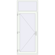 DOOR KORSA OPTIMUM REHAU BRILLANT 1000x2600 mm RAL 9016 Traffic white two-sided