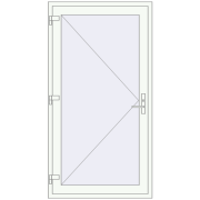 DOOR KORSA OPTIMUM REHAU BRILLANT 965x2000 mm RAL 9016 Traffic white dwustronny