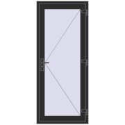 DOOR KORSA OPTIMUM REHAU BRILLANT 840x1990 mm BLACK_STRUCTURAL two-sided