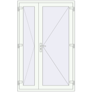 DOOR KORSA OPTIMUM REHAU BRILLANT 1300x2050 mm RAL 9016 Traffic white dwustronny