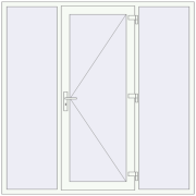 Drzwi zewnętrzne 2000x2000 mm DOOR KORSA OPTIMUM REHAU BRILLANT RAL 9016 Traffic white dwustronny Drzwi zewnętrzne 2000x2000 mm DOOR KORSA OPTIMUM REHAU BRILLANT RAL 9016 Traffic white dwustronny