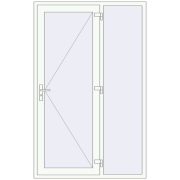 DOOR KORSA OPTIMUM REHAU BRILLANT 1400x2200 mm RAL 9016 Traffic white two-sided