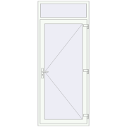 DOOR KORSA ENERGY-SAVING REHAU SYNEGO 1020x2500 mm RAL 9016 Traffic white two-sided