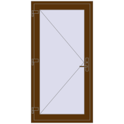 DOOR KORSA OPTIMUM REHAU BRILLANT 930x1830 mm WALNUT two-sided