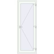 Entrance doors 800x2250 mm DOOR KORSA ENERGY-SAVING REHAU SYNEGO RAL 9016 Traffic white two-sided