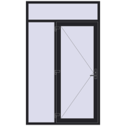 DOOR KORSA ENERGY-SAVING REHAU SYNEGO 1500x2500 mm BLACK_ULTI-MATT two-sided