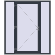 DOOR KORSA OPTIMUM REHAU BRILLANT 1800x2100 mm ANTHRACITE_GREY_STRUKTURAL two-sided