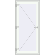 Entrance doors 900x2000 mm DOOR KORSA OPTIMUM REHAU BRILLANT RAL 9016 Traffic white two-sided