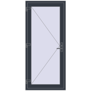 DOOR KORSA OPTIMUM REHAU BRILLANT 900x2000 mm ANTHRACITE_GREY_STRUKTURAL two-sided