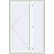 Drzwi zewnętrzne 1400x2100 mm DOOR KORSA OPTIMUM REHAU BRILLANT RAL 9016 Traffic white dwustronny