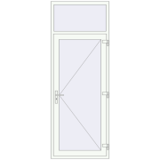 DOOR KORSA ENERGY-SAVING REHAU SYNEGO 930x2500 mm RAL 9016 Traffic white two-sided
