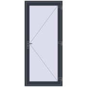 DOOR KORSA ENERGY-SAVING REHAU SYNEGO 1020x2300 mm ANTHRACITE_GREY_STRUKTURAL two-sided