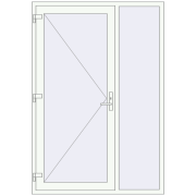 DOOR KORSA OPTIMUM REHAU BRILLANT 1450x2115 mm RAL 9016 Traffic white two-sided