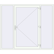 Entrance doors 2370x2020 mm DOOR KORSA ALU STANDARD 72 RAL 9016 Traffic white two-sided