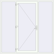 Entrance doors 2400x2400 mm DOOR KORSA ENERGY-SAVING REHAU SYNEGO RAL 9016 Traffic white two-sided