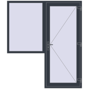 DOOR KORSA OPTIMUM REHAU BRILLANT 1800x2100 mm ANTHRACITE_GREY_STRUKTURAL two-sided
