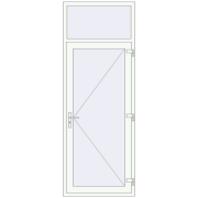 Entrance doors 940x2550 mm DOOR KORSA OPTIMUM REHAU BRILLANT RAL 9016 Traffic white two-sided