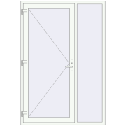 DOOR KORSA ENERGY-SAVING REHAU SYNEGO 1470x2150 mm RAL 9016 Traffic white two-sided