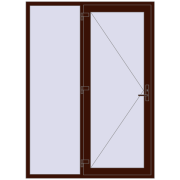 DOOR KORSA OPTIMUM REHAU BRILLANT 1600x2200 mm BLACK_CHERRY two-sided
