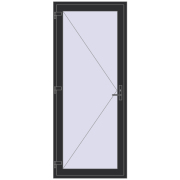 DOOR KORSA ENERGY-SAVING REHAU SYNEGO 1000x2400 mm ANTHRACITE_GREY_GLATT two-sided