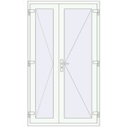 DOOR KORSA OPTIMUM REHAU BRILLANT 1200x2100 mm RAL 9016 Traffic white two-sided