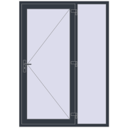 Entrance doors 1500x2100 mm DOOR KORSA OPTIMUM REHAU BRILLANT ANTHRACITE_GREY_STRUKTURAL two-sided