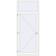DOOR KORSA ENERGY-SAVING REHAU SYNEGO 1020x2560 mm BLACK_BROWN external