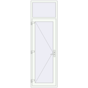 DOOR KORSA OPTIMUM REHAU BRILLANT 800x2600 mm RAL 9016 Traffic white two-sided