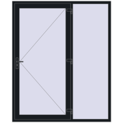 Drzwi zewnętrzne 1800x2200 mm DOOR KORSA OPTIMUM REHAU BRILLANT BLACK_COOL_110L-2 dwustronny Drzwi zewnętrzne 1800x2200 mm DOOR KORSA OPTIMUM REHAU BRILLANT BLACK_COOL_110L-2 dwustronny