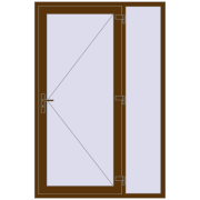 DOOR KORSA ENERGY-SAVING REHAU SYNEGO 1400x2100 mm WALNUT two-sided