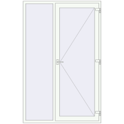 DOOR KORSA ENERGY-SAVING REHAU SYNEGO 1540x2400 mm RAL 9016 Traffic white two-sided