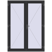 DOOR KORSA ENERGY-SAVING REHAU SYNEGO 1630x2250 mm ANTHRACITE_GREY_GLATT two-sided