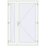 Drzwi zewnętrzne 1400x2080 mm DOOR KORSA OPTIMUM REHAU BRILLANT RAL 9016 Traffic white dwustronny