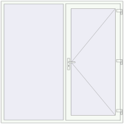 Entrance doors 2100x2100 mm DOOR KORSA OPTIMUM REHAU BRILLANT RAL 9016 Traffic white two-sided