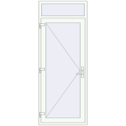 DOOR KORSA OPTIMUM REHAU BRILLANT 900x2300 mm RAL 9016 Traffic white two-sided