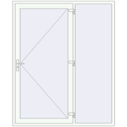 DOOR KORSA OPTIMUM REHAU BRILLANT 1800x2200 mm RAL 9016 Traffic white dwustronny