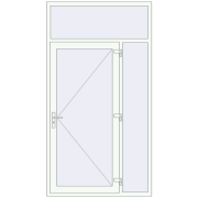 DOOR KORSA OPTIMUM REHAU BRILLANT 1350x2500 mm RAL 9016 Traffic white two-sided
