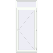 DOOR KORSA ENERGY-SAVING REHAU SYNEGO 1020x2500 mm RAL 9016 Traffic white two-sided