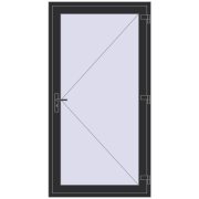 DOOR KORSA ENERGY-SAVING REHAU SYNEGO 1100x2100 mm ANTHRACITE_GREY_GLATT dwustronny DOOR KORSA ENERGY-SAVING REHAU SYNEGO 1100x2100 mm ANTHRACITE_GREY_GLATT dwustronny